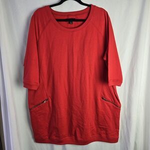 Ellos Tunic Sweatshirt Dress Red‎ Womens 18/20 Retro 90s Modern Holiday Love